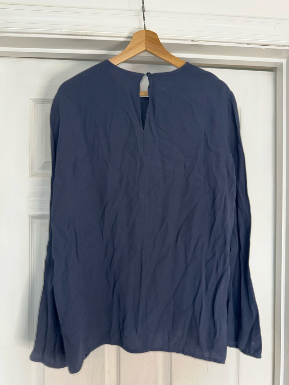 Stella McCartney Long Sleeve Navy Blouse Top Slit Sleeve Details M - Picture 5 of 8